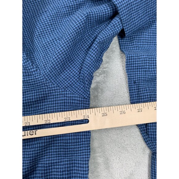 Columbia Mens Large Blue Plaid Gingham Print Shirt Long Sleeve Button-Up Fishing - Picture 4 of 9